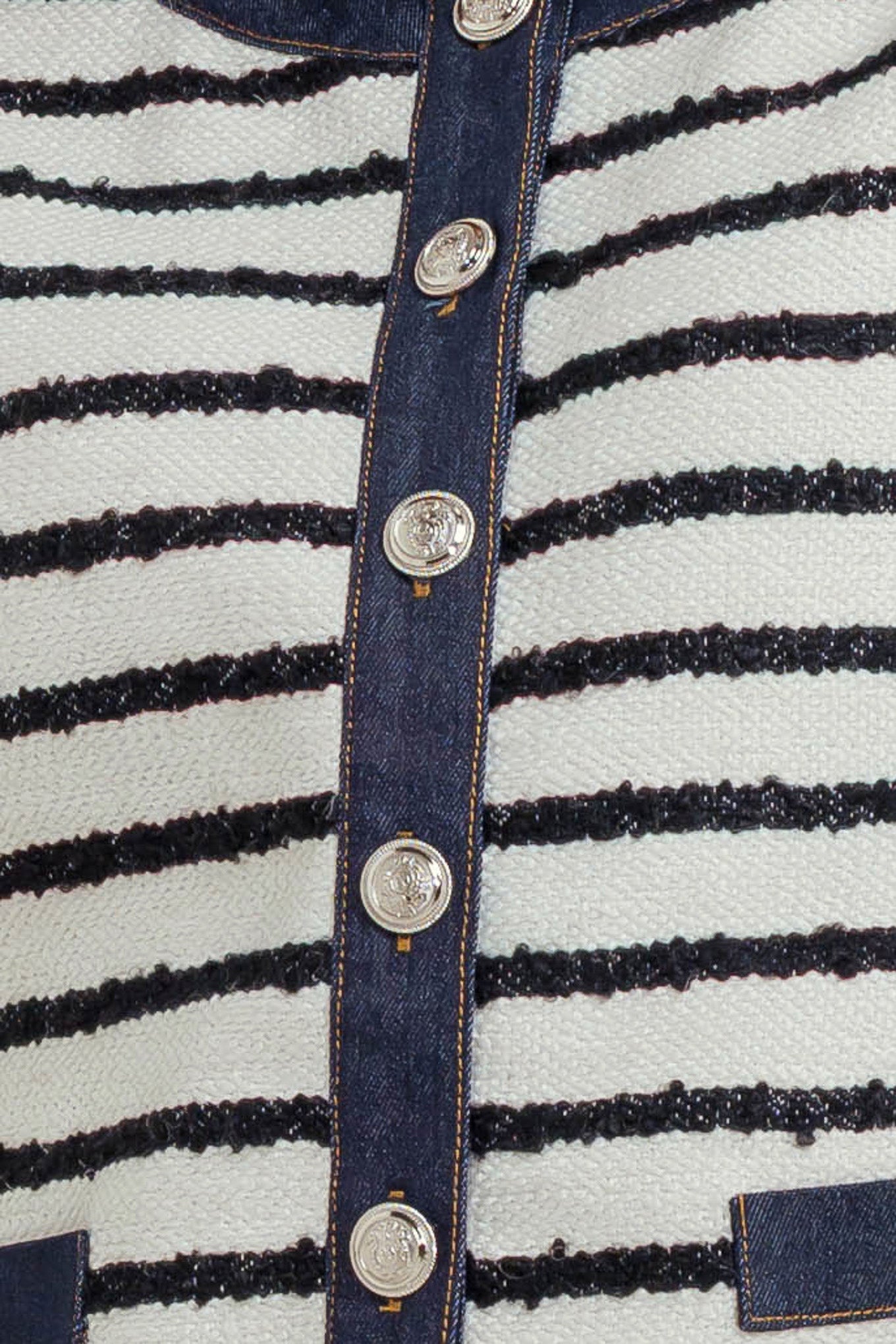 BONJOUR STRIPE WOVEN CROP JACKET Flying Tomato